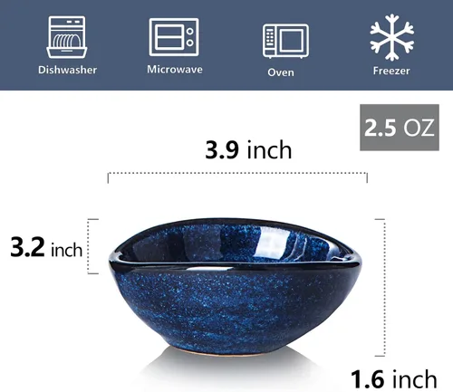 Vista 2 de vicrays Cuencos de Cerámica para Salsa de Inmersión – Pequeñas Tazas de Salsa para Charcutería, Platos de Aceite para Condimentos de Preparación