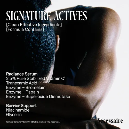 Vista 5 de Nécessaire The Body Vitamin C Serum Vitamina C pura, tratamiento con ácido tranexámico y enzimas para mujeres + hombres Ilumina + unifica
