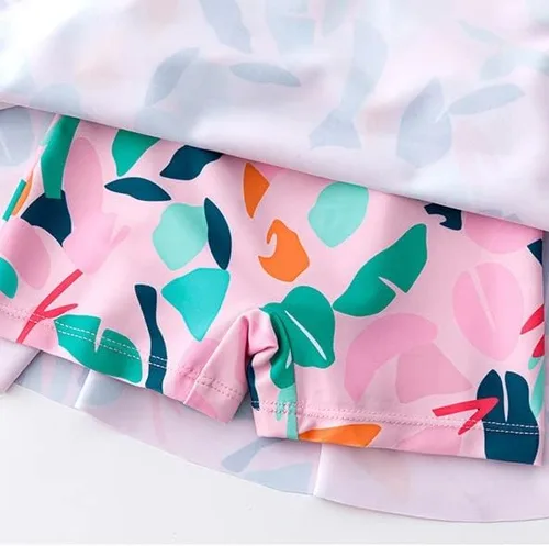 Vista 5 de WXBDD - Traje de baño para niña de 2 a 11 años, falda para niños, lindos trajes de baño de dibujos animados para bebé, ropa de playa