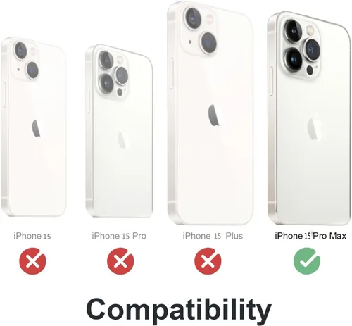 Vista 3 de Lunivop Funda para iPhone 15 Pro Max, protección resistente, tornillo resistente, cuerpo completo, de grado militar, de goma de parachoques de metal