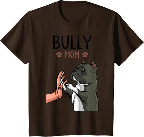Vista 49 de American Bully Mom Cute Dog Mama Camiseta divertida para mujer, Blanco, S
