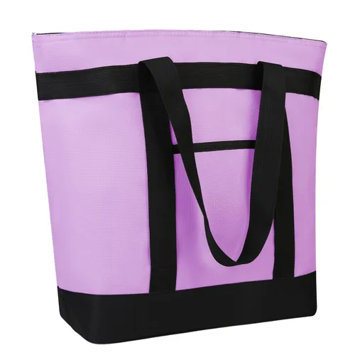 Vista 14 de Bolsa tote reutilizable aislada para compras de comestibles para mujeres/hombres, bolsa de entrega de pizza/comida para mantener los alimentos