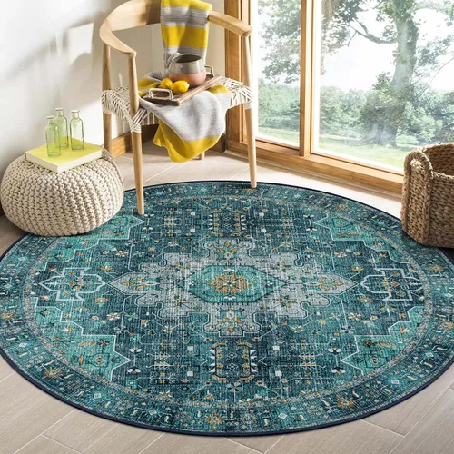 Vista 9 de Moynesa Alfombra ultra fina lavable de 2 x 3 pies, alfombra pequeña de cocina para entrada, interior, antideslizante, tapete vintage para puerta