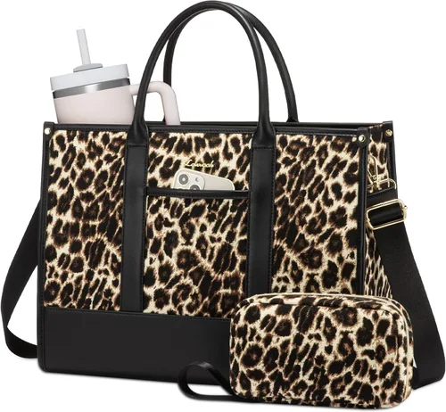 Vista 9 de LOVEVOOK Bolso para laptop y bolsa de mano para mujeres, bolso de trabajo de 15.6 pulgadas, gran bolso profesional para maestra, liviano, bolso