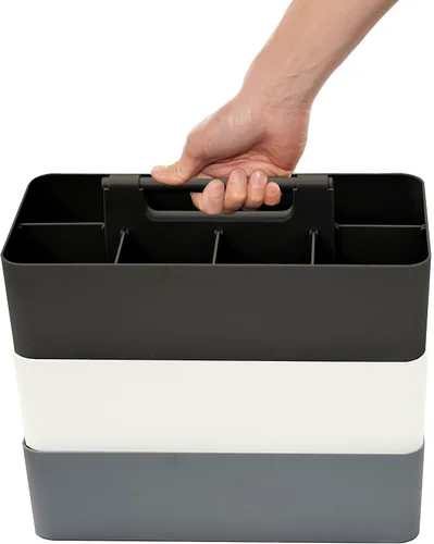 Vista 11 de Cesta grande portátil, divisores DIY, 8 compartimentos, organizador para suministros escolares, de oficina, para el hogar y negocios, cesta portátil