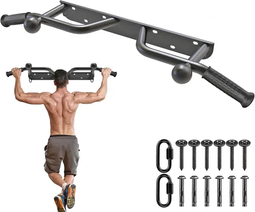 Vista 11 de Kipika - Barra de dominadas de gran resistencia para montar en la puerta, barra multifuncional para flexiones, barra de fitness portátil