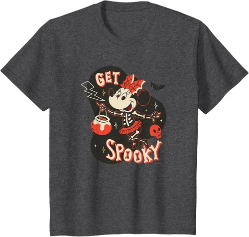 Vista 36 de Disney Disfraz de esqueleto de Minnie Mouse para Halloween, camiseta espeluznante Negro