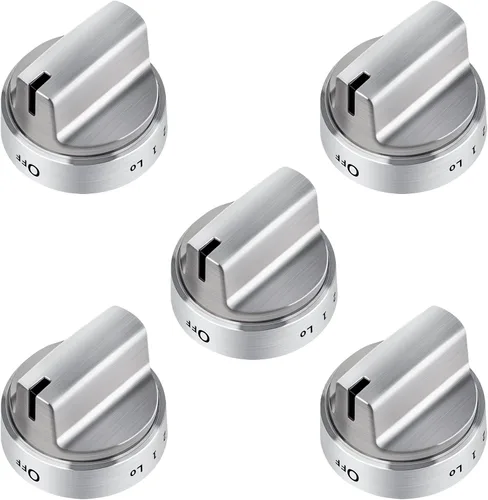 Vista 8 de WB03X24818 - Perillas de estufa de gas con aspecto de acero inoxidable, pomos de control de quemador de cocina de plástico, compatibles con perilla