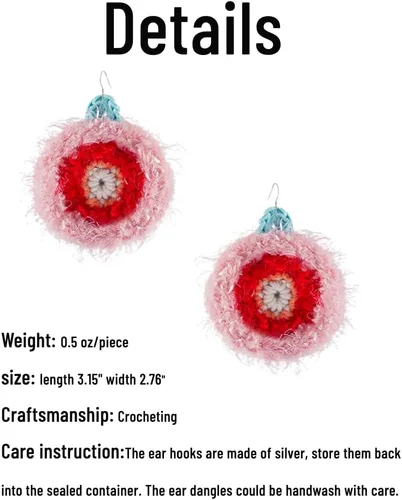 Vista 5 de Handmade Dangle Earrings Cute Statement Earrings Colorful Fun Novelty Preppy Jewelry Gifts for Girls Women