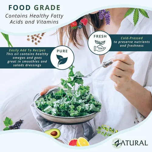 Vista 5 de Aceite de cáñamo, antiinflamatorio, alivio del dolor, 100 % puro, prensado en frío, Omegas Vegano de alta calidad 3 y 6, sin rellenos ni aditivos