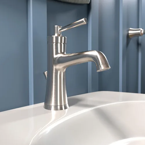 Vista 2 de hansgrohe Joleena 04773820 - Grifo de fregadero de baño de transicional de 1 manija de 1 8 pulgadas de alto en níquel cepillado, 04773820