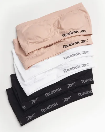 Vista 2 de Reebok Bralette para niña - Bandeau sin tirantes sin costuras paquete de 6