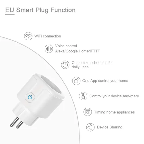 Vista 4 de Zigbee - Enchufe inteligente compatible con Alexa, Google Assistant, control de aplicación y voz, requiere ZigBee Hub, UE (16A)