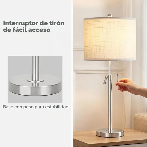 Vista 6 de Qingmiao Juego de 2 lámparas de mesa ajustables de 22 a 30 pulgadas para dormitorio, lámparas de mesa auxiliares regulables para sala de estar