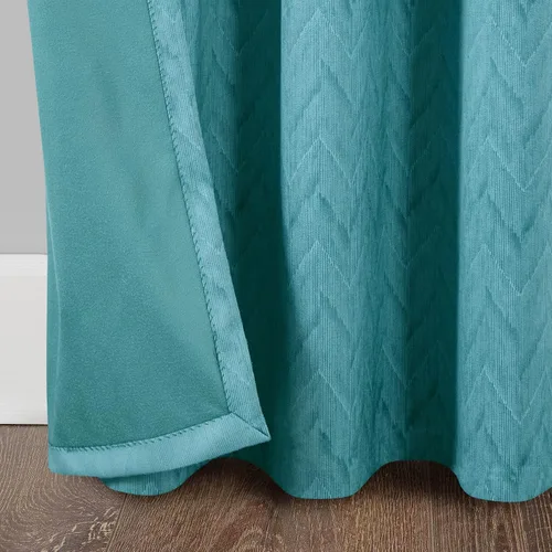 Vista 4 de always4u Cortinas de terciopelo suave en relieve para sala de estar, dormitorio, comedor, 2 paneles de 54 x 108 pulgadas, verde azulado