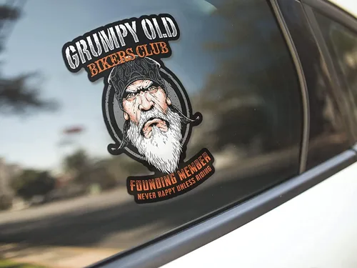 Vista 6 de Grumpy Old Bikers Club - Calcomanía de 7 pulgadas para coches, camiones, motocicletas, barcos y portátiles