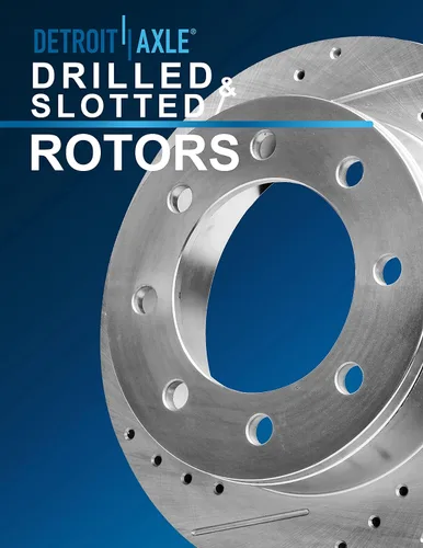 Vista 34 de Detroit Axle - Rotores de freno para Ford 2013-2019 Explorer Taurus Flex Lincoln MKT MKS, rotores de freno de disco ranurados perforados de repuesto
