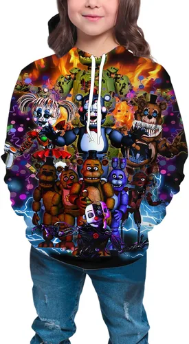Vista 4 de BLYLUXU Youth Hoodie Boys and Girls 3D Printed Pullover Sweatshirt Kids Cartoon Game Sport Hoodie