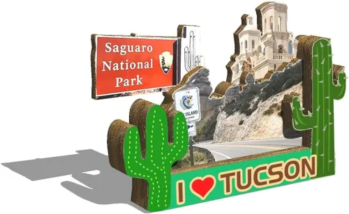 Vista 2 de Imán de nevera con imán de Tucson de Estados Unidos, 3D, monumentos, viajes, coleccionables, recuerdos, decoración hecha a mano