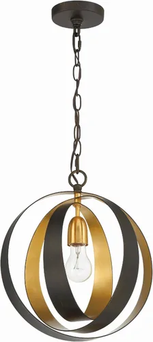 Vista 3 de Crystorama Luna - Lámpara de araña inglesa de bronce y oro antiguo con una luz