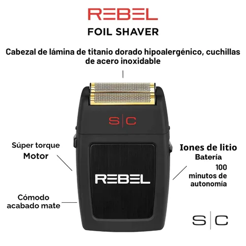 Vista 4 de StyleCraft Rebel Professional Super Torque Motor eléctrico para hombre Máquina de afeitar