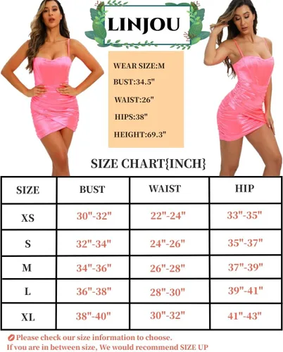 Vista 6 de LINJOU Womens Satin Sweetheart Neckline Wrap Bodycon Backless Corset Dress Club Party Sexy Mini Dress