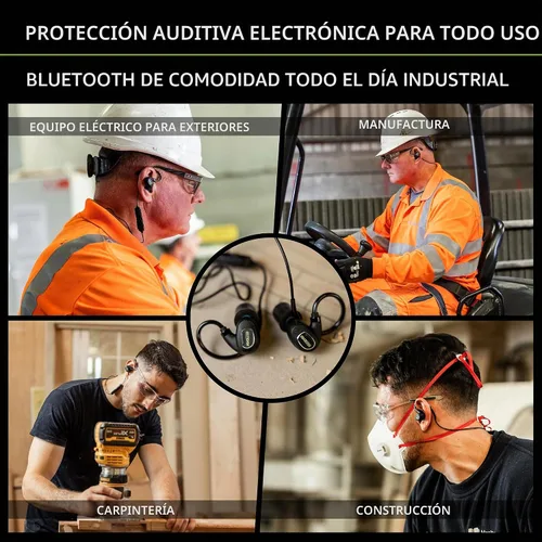 Vista 6 de ISOtunes PRO 3.0 Bluetooth Protección Auditiva - Tapones Aprobado por OSHA con 20 Horas de Vida de Batería, Protección Auditiva Bluetooth con Negro