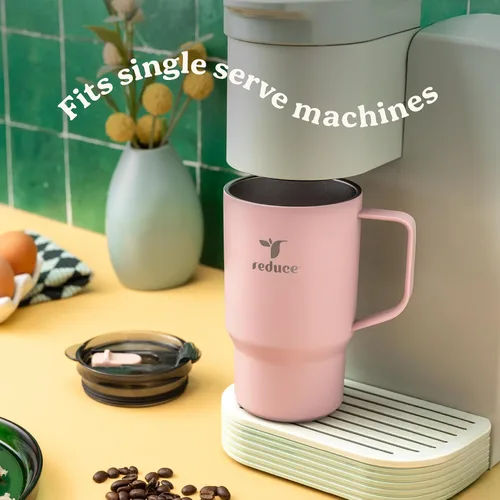 Vista 6 de REDUCE Hot1 - Taza aislante de acero inoxidable Hot1 de 18 onzas con tapa de ajuste de temperatura - Vacío de doble pared, compatible con portavasos