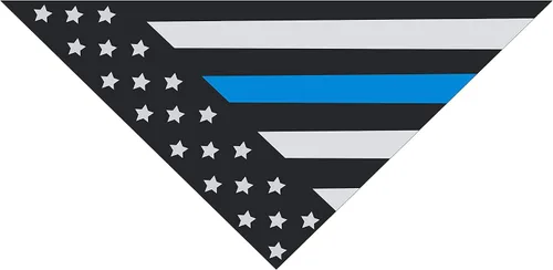 Vista 3 de Native Pup Thin Blue Line - Pañuelo para perro, paquete de 2, pañuelo de apoyo policial (pequeño)