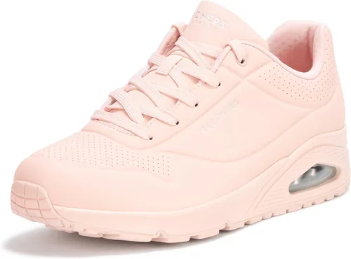 Vista 38 de Skechers Tenis UNO Stand on Air para mujer Tenis casuales, plantilla de espuma viscoelástica refrigerada por aire, amortiguación visible de Rojo