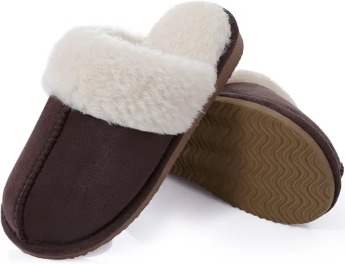 Vista 3 de Litfun Pantuflas mullidas de espuma viscoelástica para mujer, zapatos de invierno para interiores y exteriores