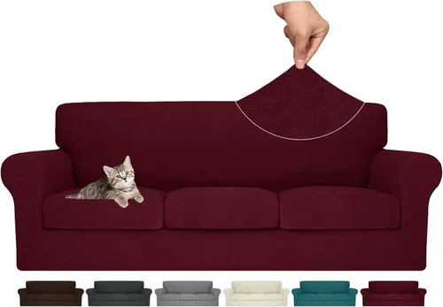 Vista 116 de MAXIJIN 2 piezas de fundas para silla con brazos, funda para silla de sofá para sala de estar, funda elástica para perros para una silla con 1 cojín