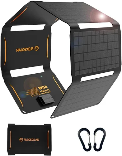 Vista 10 de FlexSolar 10W Cargadores solares portátiles 5V USB pequeños, paneles de emergencia ETFE plegables, impermeables IP67 para teléfonos, ventiladores