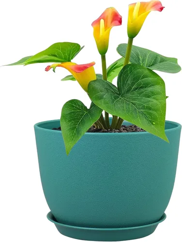 Vista 30 de Meowell Macetas grandes de 12 pulgadas con riego automático para plantas de interior y exterior, macetas para flores con orificios de drenaje
