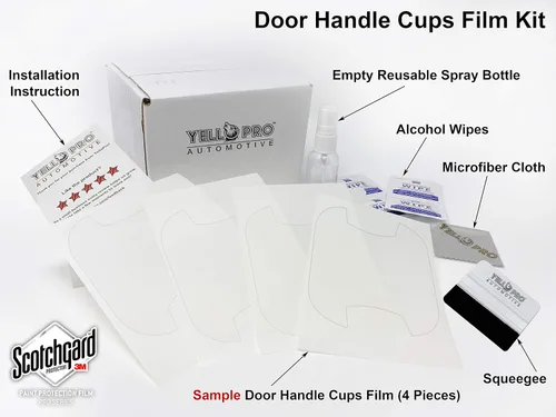 Vista 2 de Protector de pintura antiarañazos 3M Scotchgard de ajuste personalizado para manija de puerta, protector PPF autorreparable para Dodge RAM 1500