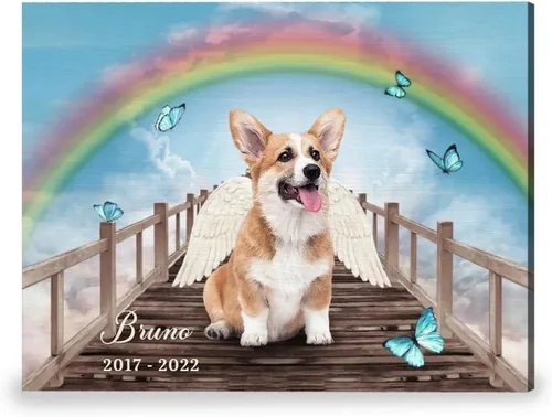 Vista 2 de Lienzo conmemorativo personalizado para los amantes de los perros, póster de fotos de perro en lienzo en memoria amorosa, regalos conmemorativos