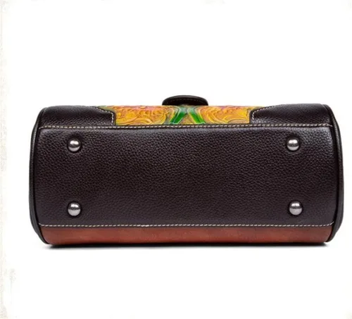Vista 6 de Bolso de mano en relieve para mujer, bolso de mensajero versátil retro