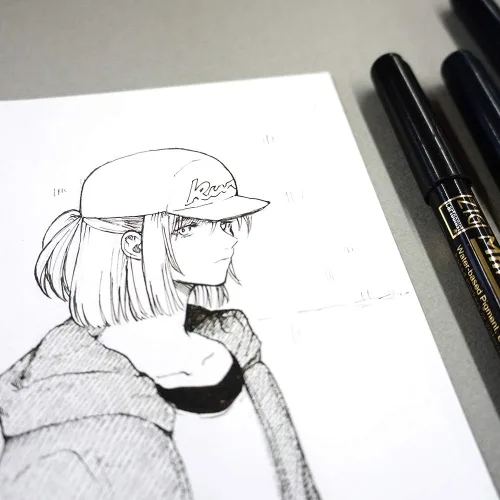 Vista 7 de Kuretake ZIG CARTOONIST MANGAKA Black 5 set, para arte, ilustración, lettering, diseñadores gráficos, artistas urbanos, artesanos de papel