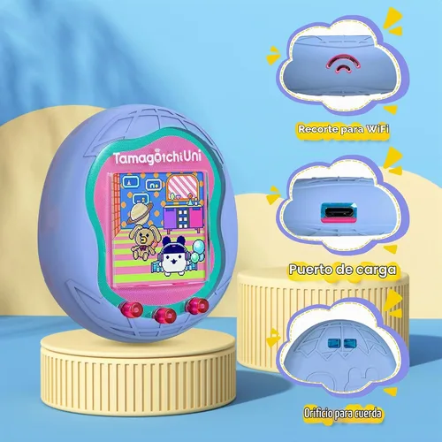 Vista 3 de Funda de silicona compatible con Tamagotchi Uni Virtual Pet Machine, funda protectora para Tamagotchi Uni con cordón para el dedo