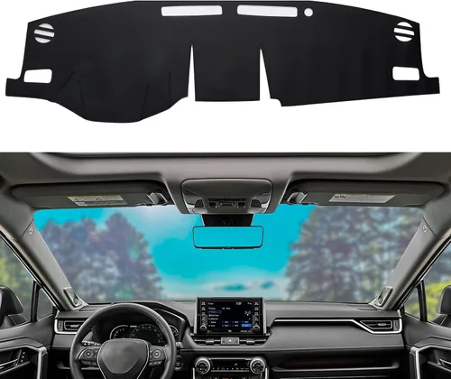 Vista 10 de Cubierta de cuero para salpicadero compatible con Dodge Ram 1500 2500 3500 2010-2014 (negro)