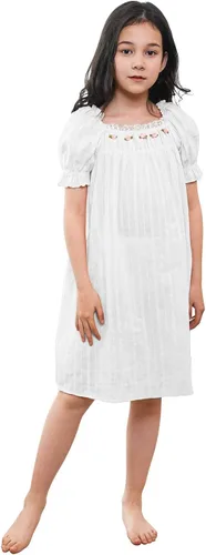 Vista 8 de BANGSAUR Vestidos vintage para niñas, camisas de dormir de princesa de algodón, para niños de 3 a 12 años