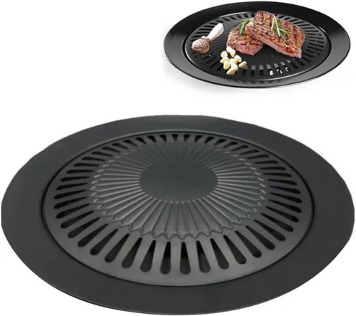 Vista 7 de Parrilla de barbacoa Placa de estufa estilo coreano Sartenes de barbacoa antiadherentes para interiores