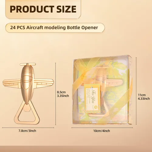 Vista 2 de Abridor de botellas de avión con caja de regalo, regalos de aviación para piloto, abrebotellas de viaje en avión para baby shower, regalo