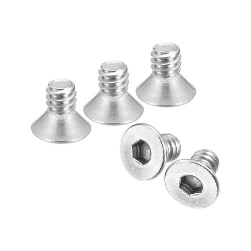 Vista 27 de uxcell tornillos de cabeza avellanada plana #8-32x1/2, 25 piezas de tornillos de cabeza plana con llave hexagonal de acero inoxidable 304, rosca