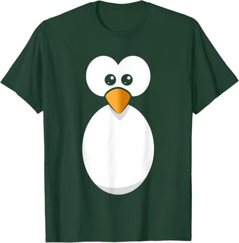 Vista 87 de Camiseta divertida con diseño de cara de pingüino o disfraz fácil, color negro, talla S