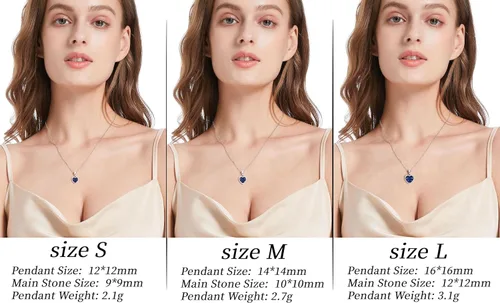 Vista 3 de GZWHD Collares con dije de corazón para mujeres y niñas, con circonita cúbica, regalo de San Valentín, día de la madre, Navidad, aniversario, regalo