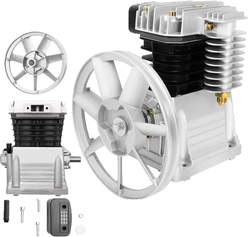 Vista 15 de Cabezal de bomba de compresor de aire, 3HP 66Gal/min 145PSI de una sola etapa de doble cilindro herramienta de aire universal compresor de aire