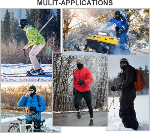 Vista 7 de Pasamontañas para hombres y mujeres, máscaras de esquí de invierno, resistentes al viento, térmicas para clima frío, motocicleta, calentador