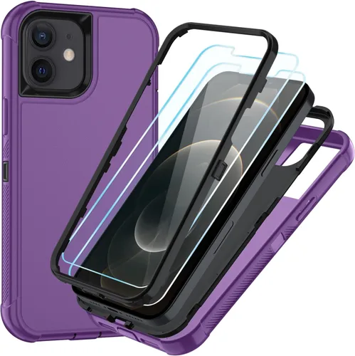 Vista 56 de SunStory Funda compatible con iPhone 11 con protector de pantalla HD, 3 capas de alta resistencia de cuerpo completo, funda protectora híbrida 3
