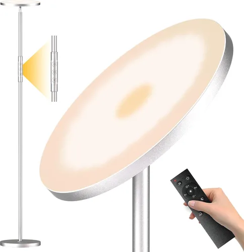 Vista 10 de Yikuneng Lámpara de pie súper brillante para sala de estar, lámpara de pie LED regulable continua con control remoto y táctil, lámpara torchiere